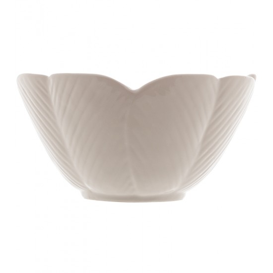 Bowl 16x8,5cm Decorativo De Cerâmica Banana Leaf Branco